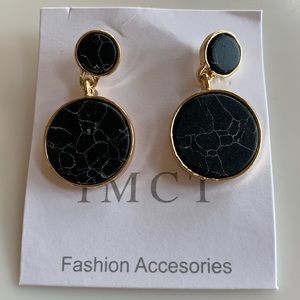 Black and Gold drop earrings